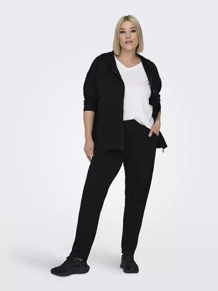 Only Play Curvy plus size mjukisbyxor Life Slim svart - Träningsbyxor för damer - 138941 - 2