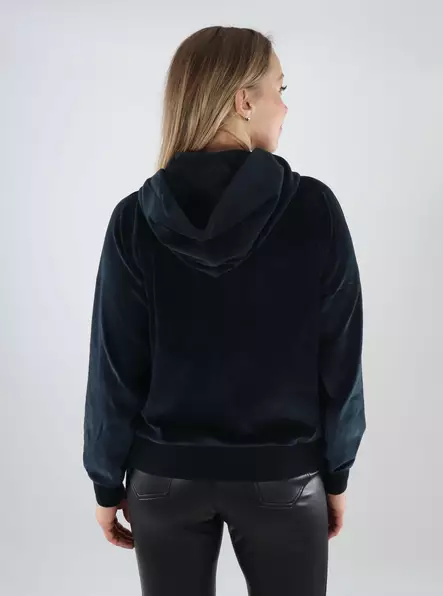 JDY naisten velour-huppari Vida Velvet Hood musta - Naisten hupparit ja colleget - 140001 - 2