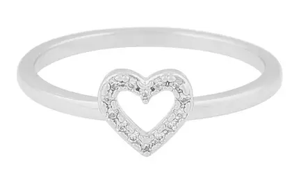 Snö of Sweden Sormus Nisi heart hopea/kirkas - Sormukset - 138652 - 1