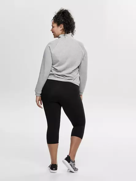 Only Play Curvy Plus Storlek 3/4 Längd Byxor Vik MW Svart - Träningsbyxor för damer - 137692 - 2