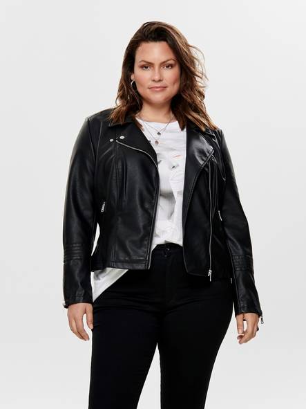 Only Carmakoma Plus size naisten takki Emmy biker musta - Naisten nahkatakit ja pu-takit - 124886 - 1