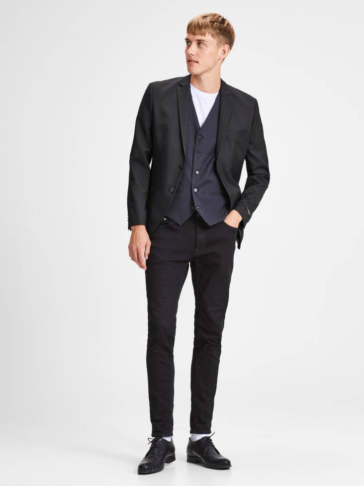 Jack & Jones joustava bleiseri Slim fit Solaris musta - Miesten puvut - 123406 - 1