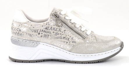 Rieker naisten kiilatennarit N4316-90 beige kombi - Rieker tennarit - 135208 - 1