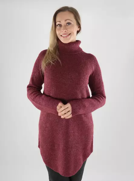 Pieces naisten neule Ellen long tawny port - Naisten neuleet - 139848 - 1