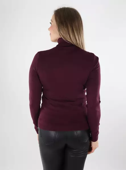 Vero Moda naisten neule Happiness LS Rollneck Pullover viininpunainen - Naisten neuleet - 140008 - 2